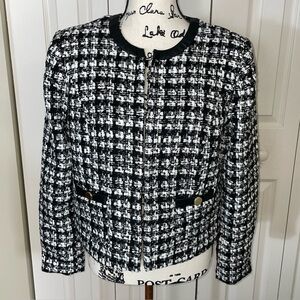 TRUTH BY REPUBLIC Women’s Black, White And Gold Jacket.  NWTS MSRP $98.00 SZ 8